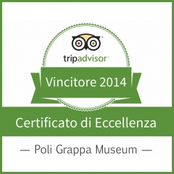 Certificate of excellence Tripadvisor 2014 to Poli Grappa museum